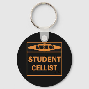 Waarschuwing! Student Cellist. Sleutelhanger