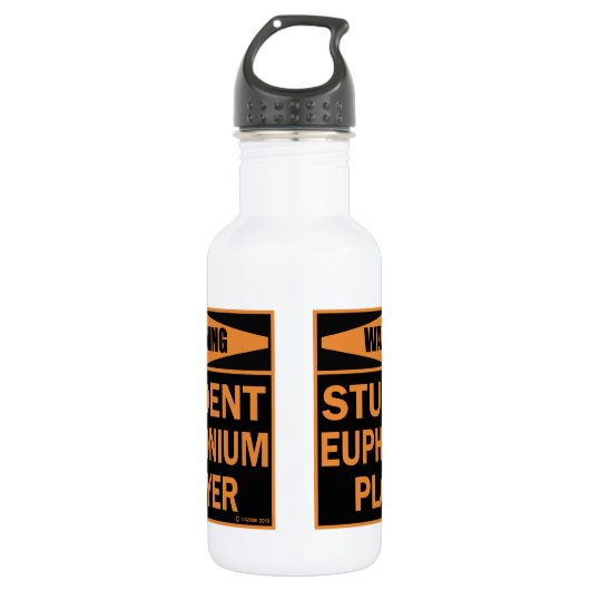 Waarschuwing! Student Euphonium Player. Waterfles (Voorkant)