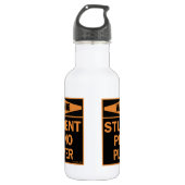 Waarschuwing! Student Piano Player. Waterfles (Voorkant)