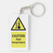 Waarschuwing Teken op hoge temperatuur Sleutelhanger (achterkant)