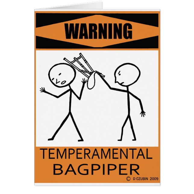 Waarschuwing Temperamental Bagpiper (Voorkant)
