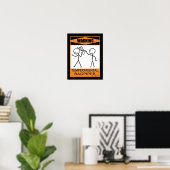 Waarschuwing Temperamental Bagpiper Poster (Thuiskantoor)