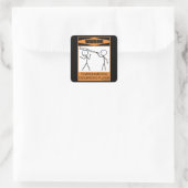 Waarschuwing! Temperamental Didgeridoo Player Vierkante Sticker (Tas)