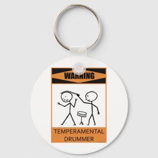 Waarschuwing Temperamental Drummer Sleutelhanger