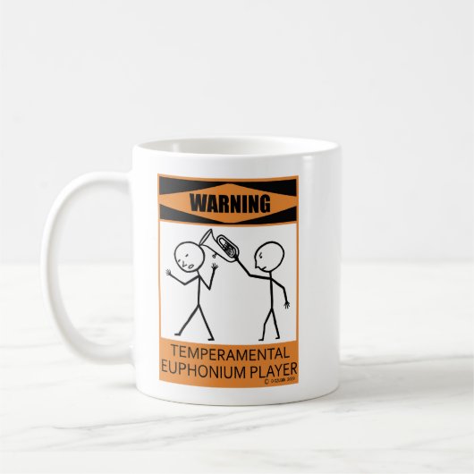 Waarschuwing Temperamental Euphonium Player Coffee Koffiemok (Links)
