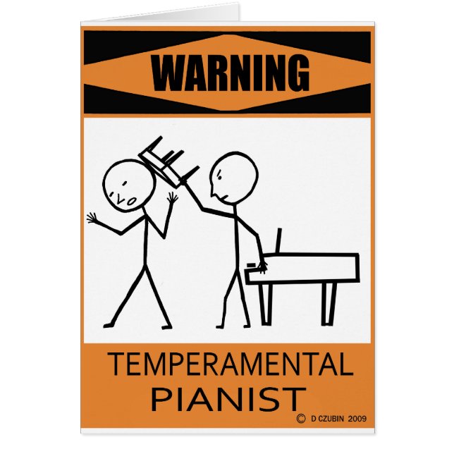 Waarschuwing Temperamental Pianist (Voorkant)