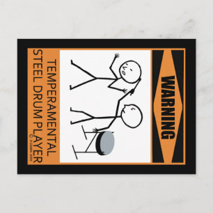 Waarschuwing! Temperamental Steel Drummer Briefkaart