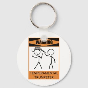 Waarschuwing Temperamental Trumpeter Sleutelhanger