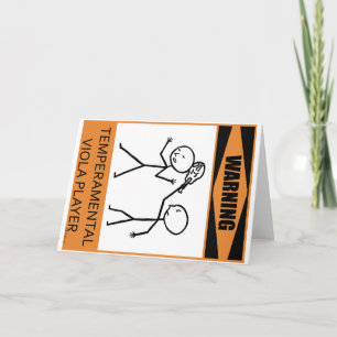 Waarschuwing Temperamental Viola Player Kaart