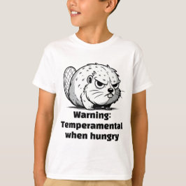 Waarschuwing: temperamentvol bij honger t-shirt