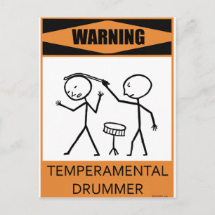 Waarschuwing temperatuurdrummer briefkaart