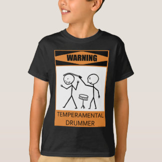 Waarschuwing temperatuurdrummer t-shirt