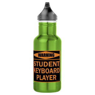 Waarschuwing! Toetsenbordspeler voor studenten! Waterfles