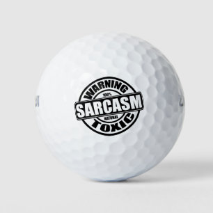 Waarschuwing Toxic Sarcasm Funny Golfballen