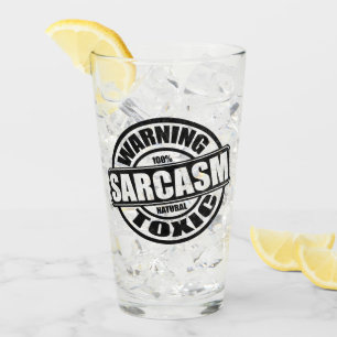 Waarschuwing Toxic Sarcasm Funny Quote Glas
