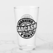 Waarschuwing Toxic Sarcasm Funny Quote Glas (Voorkant)