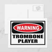 Waarschuwing TROMBONE PLAYER Briefkaart (Voorkant / Achterkant)