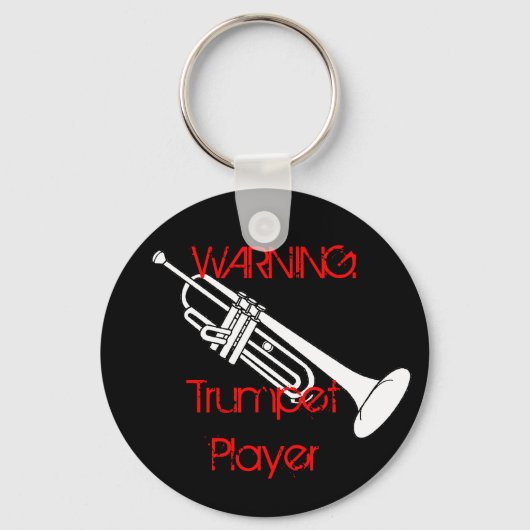 Waarschuwing: Trumpet Player Sleutelhanger (Voorkant)
