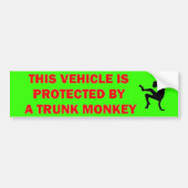 Waarschuwing Trunk Monkey Inside Bumpersticker (Voorkant)