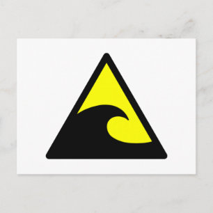 Waarschuwing Tsunami Wave Sign Briefkaart