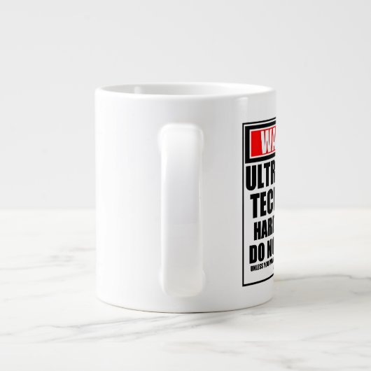 Waarschuwing Ultrasound technicus hard op het werk Extra Grote Beker (Achterkant)