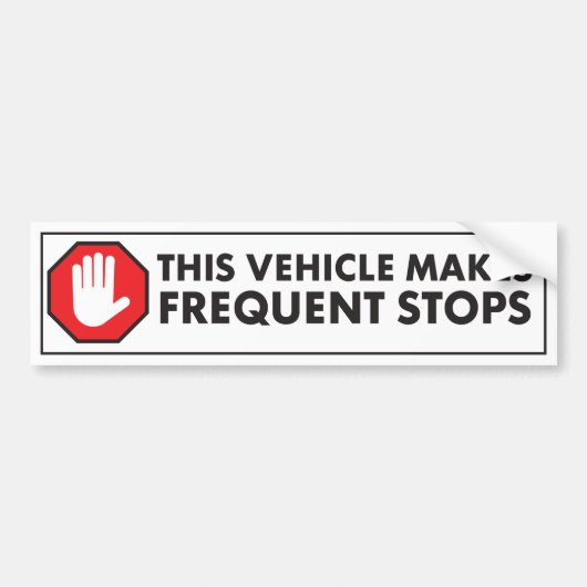 WAARSCHUWING VAN DE FREQUENTE STOPS-VOORZIENING VA BUMPERSTICKER (Voorkant)