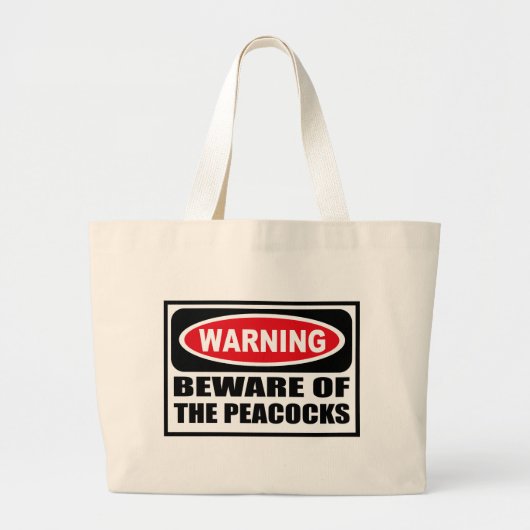 WAARSCHUWING VAN DE PEACOCKS-VERPAKKING GROTE TOTE BAG (Voorkant)