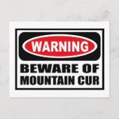 WAARSCHUWING VAN HET Briefkaart MOUNTAIN CUR (Voorkant)