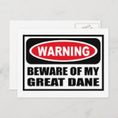 WAARSCHUWING VAN MIJN GROTE Briefkaart DANE (Voorkant / Achterkant)