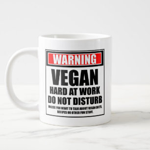 Waarschuwing Vegan Hard At Work niet storend Extra Grote Beker