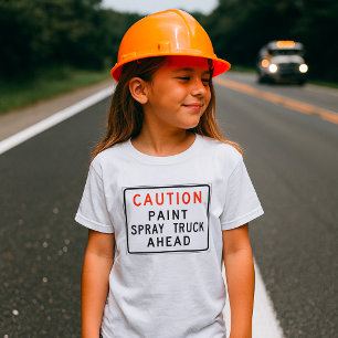 Waarschuwing Verfspuitwagen Vooruit T-shirt