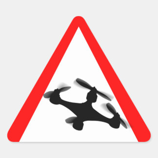 Waarschuwing Vlieggebied drone Driehoek Sticker