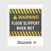 Waarschuwing Vloer glad wanneer nat Sticker (Vel)