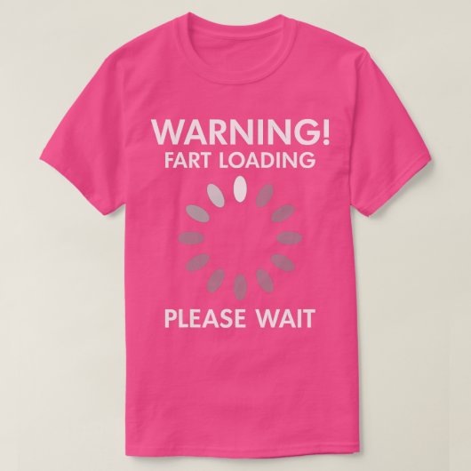 Waarschuwing voor laden start a.u.b. t-shirt (Design voorkant)
