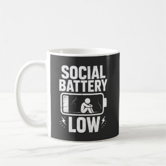 Waarschuwing voor lage sociale batterij koffiemok