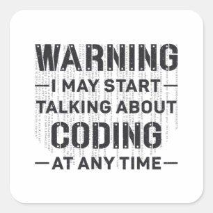 Waarschuwing voor medische codeerapparaten Ik kan Vierkante Sticker