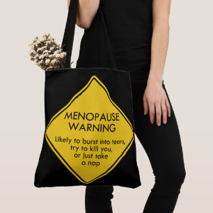 Waarschuwing voor menopauze draagtas