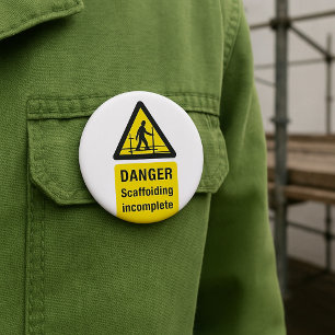 Waarschuwing voor onvolledige plaats van gevaarsca ronde button 7,6 cm
