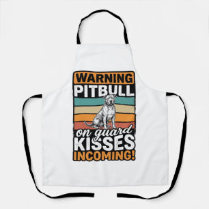 Waarschuwing voor Pitbull Kusjes Aankomend Vintage Schort