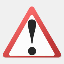 Waarschuwing voor rode, zwarte en witte uitroeping