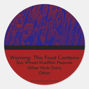 Waarschuwing voor voedselallergie Sticker