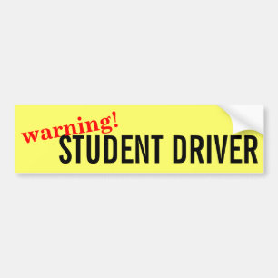 Waarschuwing Voorzichtige Bumpersticker Student Dr