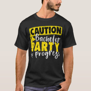 Waarschuwing vrijgezellenfeest aan de gang bruideg t-shirt