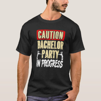 Waarschuwing vrijgezellenfeest is aan de gang retr t-shirt