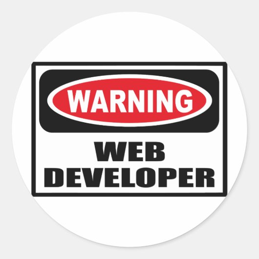Waarschuwing WEB DEVELOPER Sticker (Voorkant)