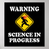 Waarschuwing Wetenschap in uitvoering Sign. — Funn Poster (Voorkant)