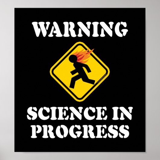 Waarschuwing Wetenschap in uitvoering Sign. — Funn Poster (Voorkant)