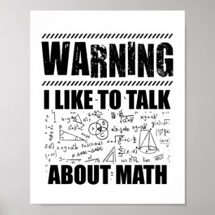 Waarschuwing wiskundige Wiskunde Science Cadeau Poster