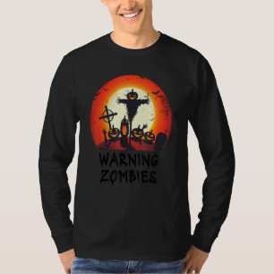 Waarschuwing Zombie Maneschijn Kerkhof Enge Kinde T-shirt