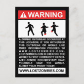 Waarschuwing Zombie Outbreak Briefkaart (Voorkant)
